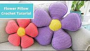 Crochet Flower Pillow Video Tutorial