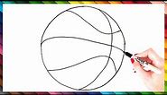 How To Draw A Basketball Step By Step - Basketball Drawing EASY