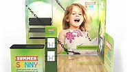 10x10 Trade Show Booth with Side Display and Shelf | Lush Banners