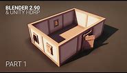 MODULAR Low Poly HOUSE (Speed Modeling) Blender to Unity | 3d Game Asset | Game-ready (Part 1)