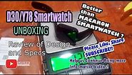 D30/Y78 Smartwatch - Unboxing, Review of Design and Specs