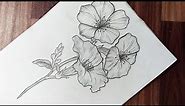 How to draw flowers easy step by step for beginners || flower drawing