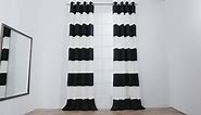 HPD Half Price Drapes Horizontal Grommet Stripe Cotton Curtains for Bedroom (1 Panel) 50 X 96, Onyx Black & OffWhite, PRCT-HS06-96-GR