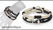 Instructions for the Braided Faux Leather Bracelet Trio Kit
