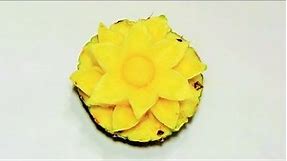 #216 How to make a pineapple flower - Carving garnish design / Lessons for beginners