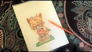 How to draw anime boy with a fox ears and hot chocolate (Animal Costume) - Easy and quick - DiyaCake