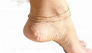Gold Chain Ankle Bracelet,14K Gold Filled Anklet - Double Layer Anklet - customize length 7-12 inches
