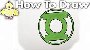 How to draw the Green Lantern Logo - step by step