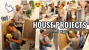 BATHROOM MAKEOVER!😍 DIY WOOD SLAT WALL & RENOVATION HOUSE PROJECTS | OUR ARIZONA FIXER UPPER
