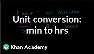 Unit conversion: minutes to hours | Measurement and data | 5th grade | Khan Academy