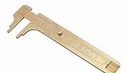 Sliding Gauge Brass Vernier Caliper Ruler Inch Meter MM/Inch Double Scales Caliper Measuring Tool Mini Brass Pocket Ruler Digital Caliper Handy Calipers Measuring Tool(Double Scales 100mm)