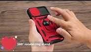 Slide Camera Cover + Metal Ring Kickstand + Car Magnetic Mount Case Cover For iPhone 11 12 13 XS 7 8