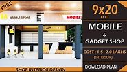 9x20 Mobile shop | Corner Mobile shop interior design | Modern mobile store