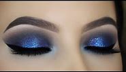 Blue Glitter Smokey Eye Tutorial