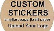 2.5 inch Custom Stickers for Business Logo, Full-Color Personalized Stickers, 30-300 pcs, Vinyl/Kraft Paper/Art Paper Stickers,Upload Your Own Design with Text Name Image Photo