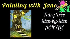 Fairy Tree Step by Step Acrylic Painting on Canvas for Beginners