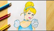 How to Draw Cinderella | Disney Princess Drawing | Easy Step by Step