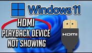 How to Fix HDMI Playback Device Not Showing in Windows 11