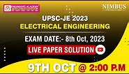 UPSC JE 2023 Live Paper Solution | UPSC JE 2023 Electrical Engineering Paper Analysis & Solution