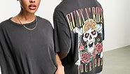 ASOS DESIGN unisex oversized T-shirt with Guns N Roses print in washed black | ASOS