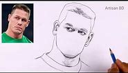Realistic Portrait John Cena Pencil Sketch Easy #wwe #johncena