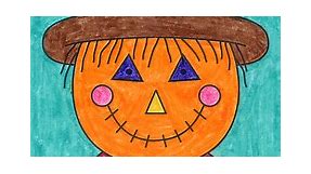 Easy How to Draw a Scarecrow Face Tutorial Video and Scarecrow Coloring Page