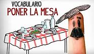 Vocabulario español en la mesa, la vajilla