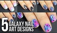 5 EASY Galaxy Nail Art Designs DIY Tutorial || KELLI MARISSA