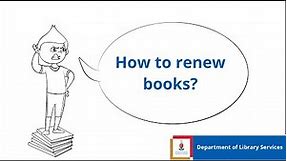 How to renew books | Library Training