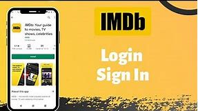 Login IMDb | How to Log In IMDb Account | www.imdb.com