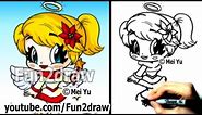 How to Draw Christmas Chibi - How to Draw an Angel - Draw People - Cute Drawings - Fun2draw