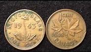 1943 Canada One Cent Coin and 1943 Newfoundland One Cent Coin - Why Are They Different?