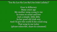 Too-Ra-Loo-Ra-Loo-Ral That's an Irish Lullaby words lyrics text Sing Along song