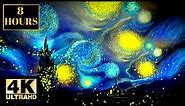 Vincent Van Gogh Starry Night Moving 3D Animation Wallpaper Screensaver Background With Music 4K