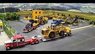 1/64 Diorama. Insane Big Rig Hauling Construction Equipment.