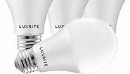 LUXRITE A19 LED Light Bulbs 100 Watt Equivalent Dimmable, 3500K Natural White, 1600 Lumens, Enclosed Fixture Rated, Standard LED Bulbs 15W, Energy Star, E26 Medium Base - Indoor and Outdoor (4 Pack)