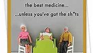 NobleWorks - Funny Get Well Greeting Card - Hilarious Feel Better Notecard with Envelope - Best Medicine C7317GWG