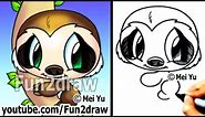 Easy Cartoon Drawing Tutorial - How to Draw a Cute Sloth - Online Drawing Lessons - Fun2draw