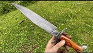 Forging a fossil Damascus Bowie knife