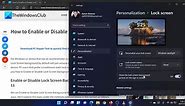 How to Enable or Disable Lock Screen Background Motion in Windows 11