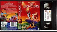 The Lion King (19th September 1995) UK VHS