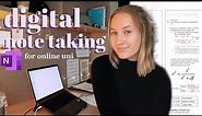 DIGITAL NOTE TAKING FOR ONLINE UNI | lectures + reading notes using OneNote