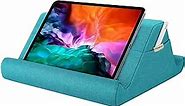 MoKo Tablet Pillow Holder, Pillow for iPad Multi-Angle Soft Tablet Stand Up to 12.9" for Xmas Gift, eReader, Fit with iPad 9, iPad Mini 6,iPad 10th, iPad Pro 11/12.9 2022,Galaxy Tab S9/S9+,Sea Blue