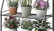 Plant Stand Outdoor Indoor 3-Tier Metal Waterproof Plant Shelf for Living Room Balcony Garden