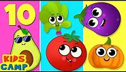 Vegetable Song | Numbers For Kids | Ten Little Vegetables | Nursery Rhymes By KidsCamp