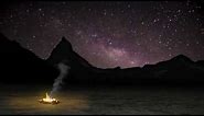 Pure Ambience - fireplace - desert campfire and stars - starry night - milky way