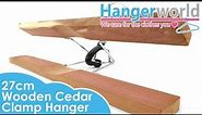 HANGERWORLD - Cedar Wood Clamp Hanger - 27cm