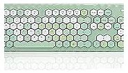 Estink Wireless Keyboard Mouse Combo,2.4Ghz USB Green Keyboard with 104 Colorful Hexagon Retro Gamestyle Key,Cute Office Computer Keyboards Silent and Wireless Mouse Set for Mac PC Laptop