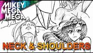 How To Draw NECK SHOULDERS & HEAD LOOKING UP FOR GIRLS IN ANIME MANGA