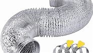 Heavy Duty Dryer Vent Duct Hose 4 inch 8 Feet,Extra Thick Aluminum Foil Flexible Ducting Kit with Collars,Easy Installation